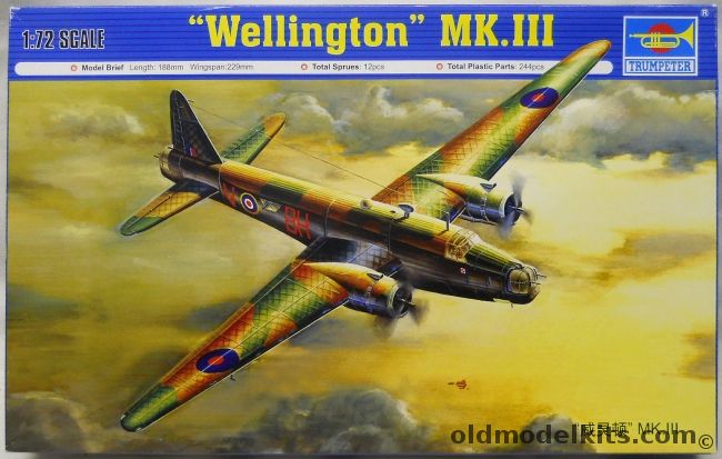 Trumpeter 1/72 Wellington Mk. III, 01627 plastic model kit